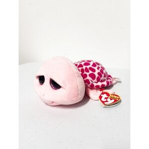 TY Beanie Boos Shelby Pink Turtle Plush Stuffed Animal Glitter Eyes w/ Tags NWT